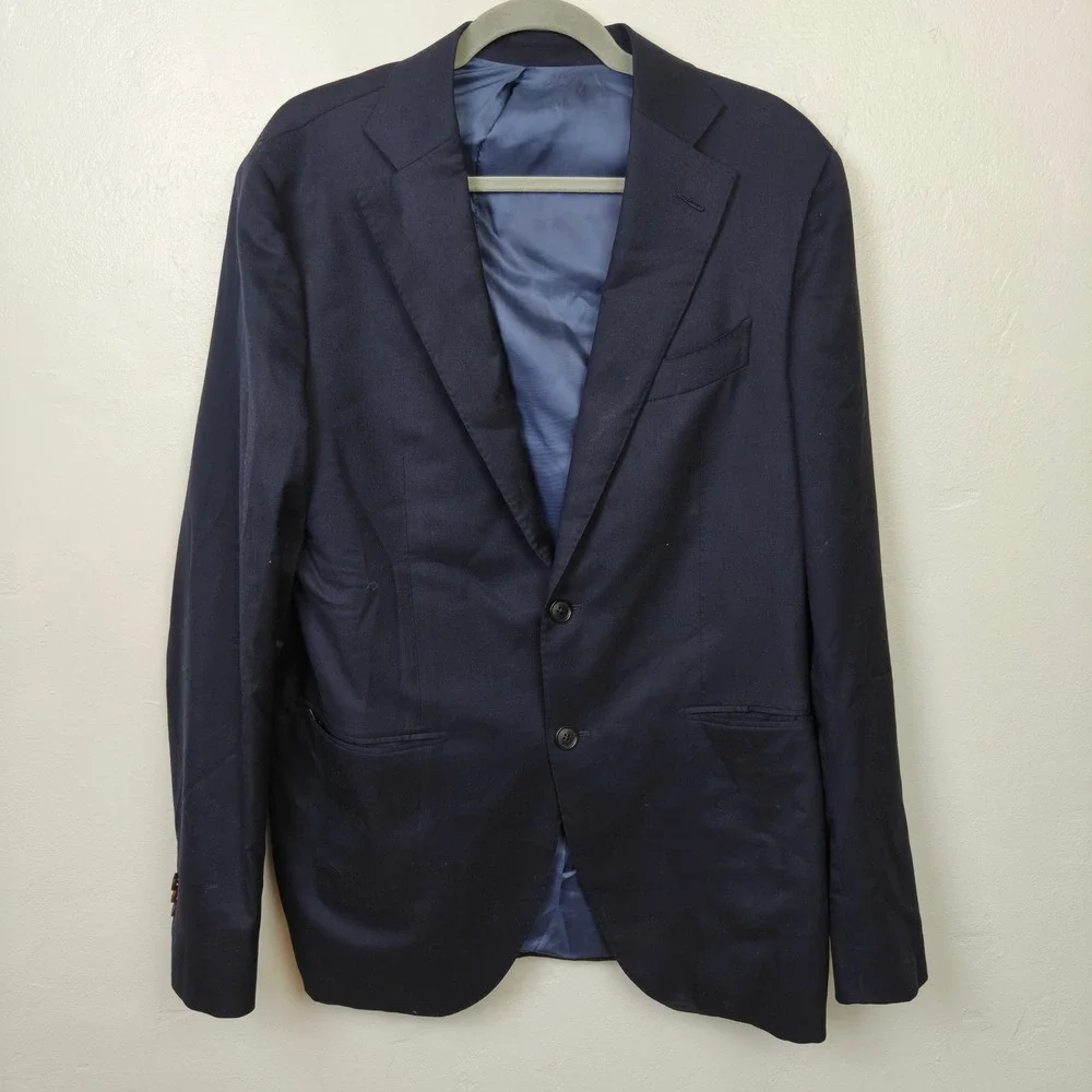 Suitsupply Mens La Spalla Blazer 40R Blue Wool Cashmere Vitale Barberis Canonico